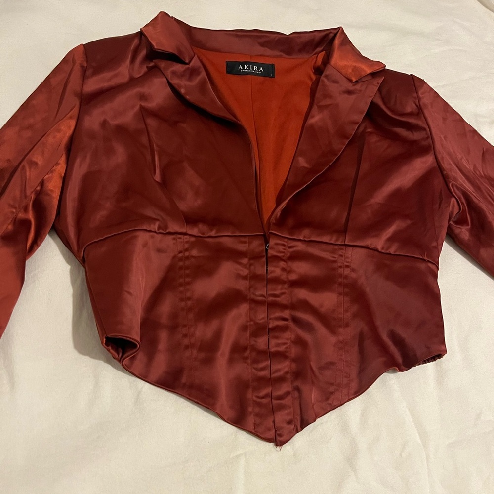 AKIRA Rust Satin Jacket